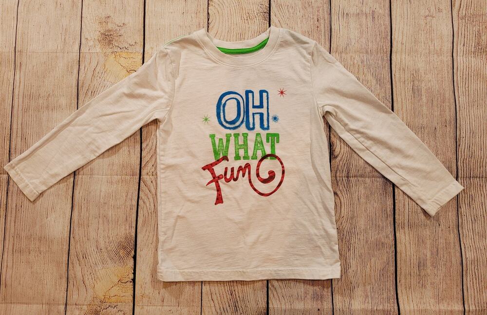 Boys 5T Kids Christmas Shirt Cat & Jack Brand Oh What Fun Holiday Long Sleeve